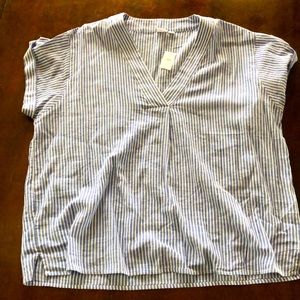 Blue and white striped shirt